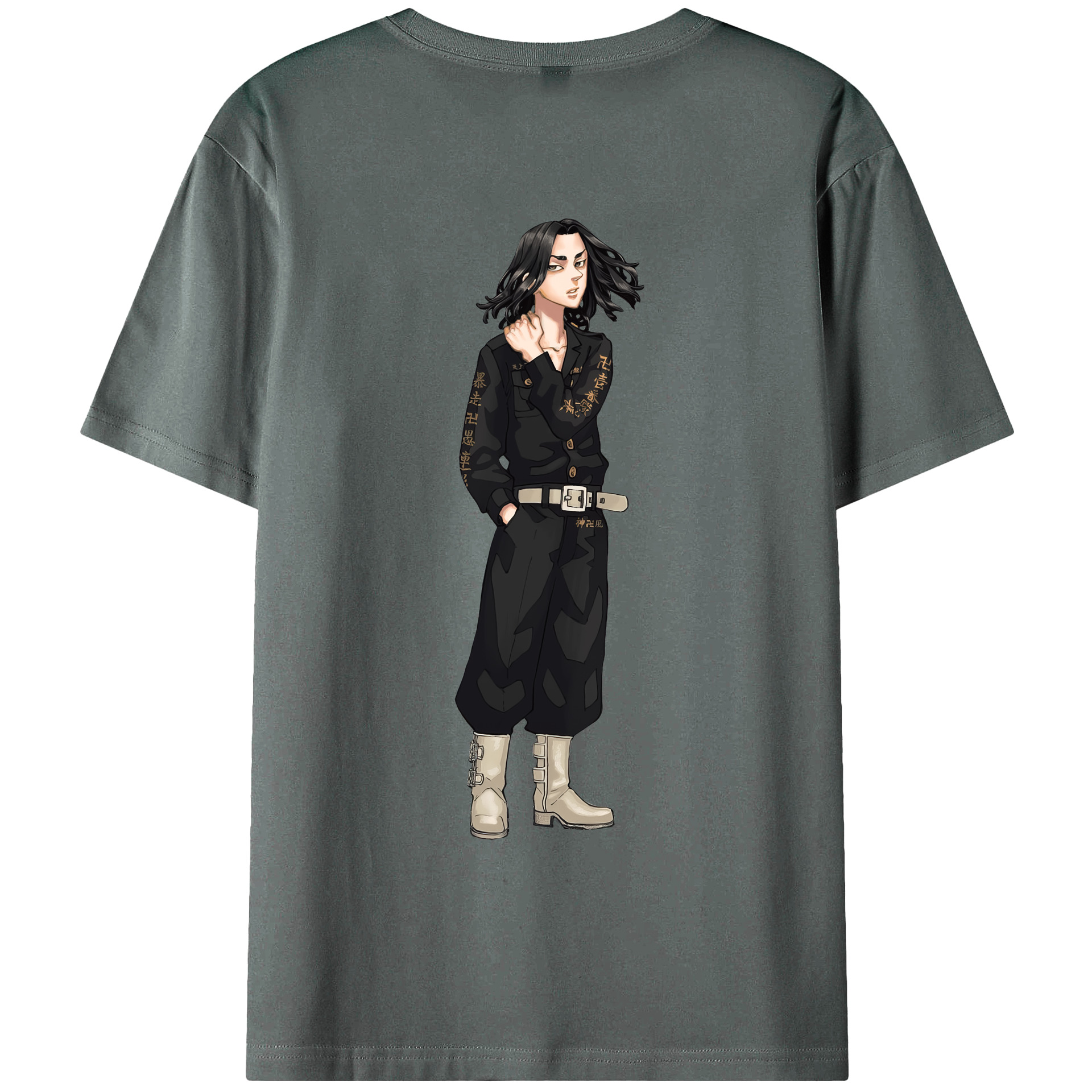 （画像用） 東京リベンジャーズ Tokyo Revengers 綿100％ メンズ半袖Tシャツ（バックプリント） 通気性